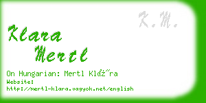 klara mertl business card